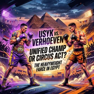 Read more about the article Usyk vs. Verhoeven: Unified Champ or Circus Act? The Heavyweight Farce in Egypt